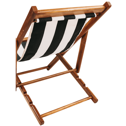 Design Liegestuhl Stripe  Schwarz-Weiß Home36