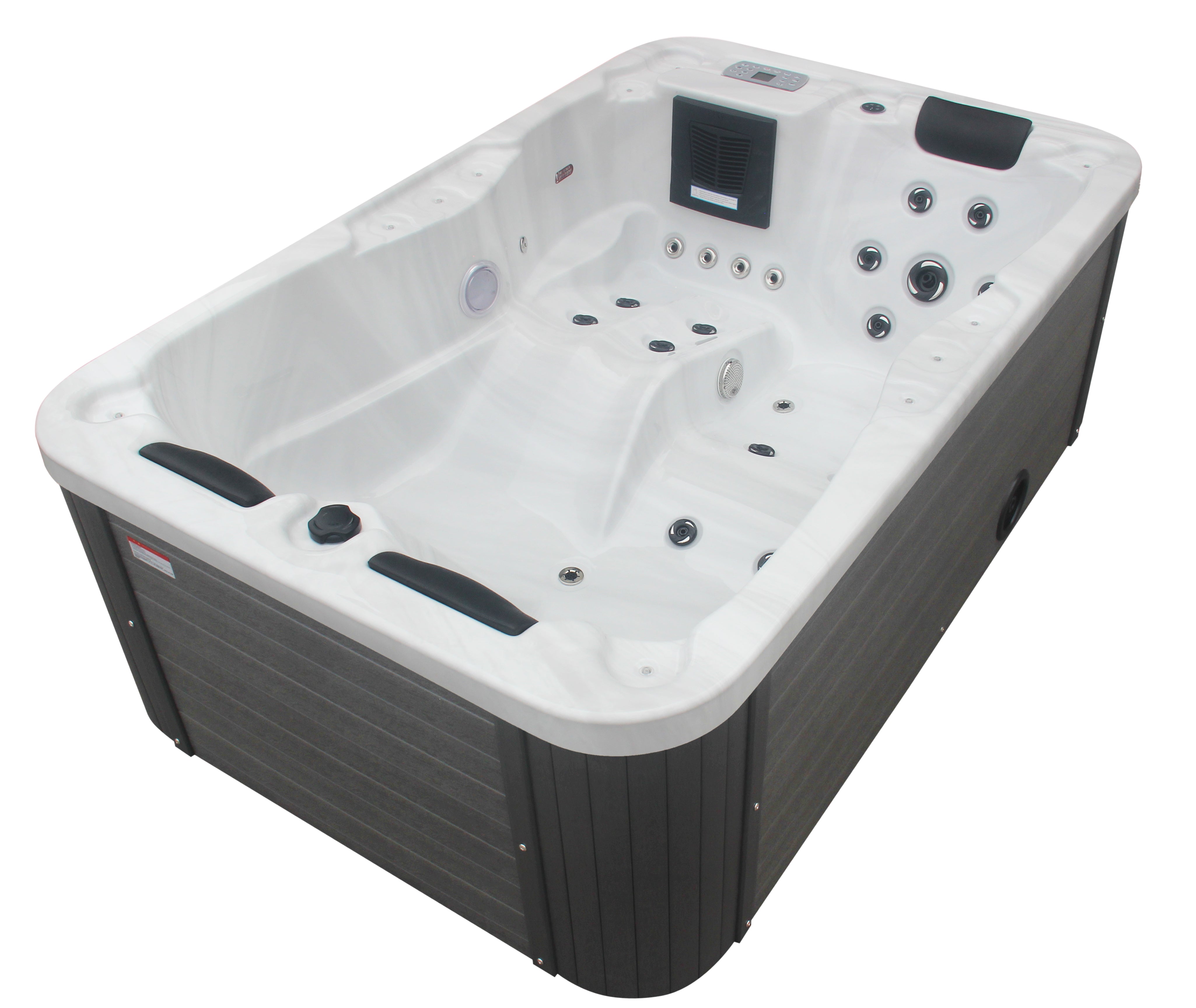 Sanotechnik Whirlpool MODENA - Weiß - für 3 Personen mit Radio, Lautsprecher, Bluetooth und LED Beleuchtung