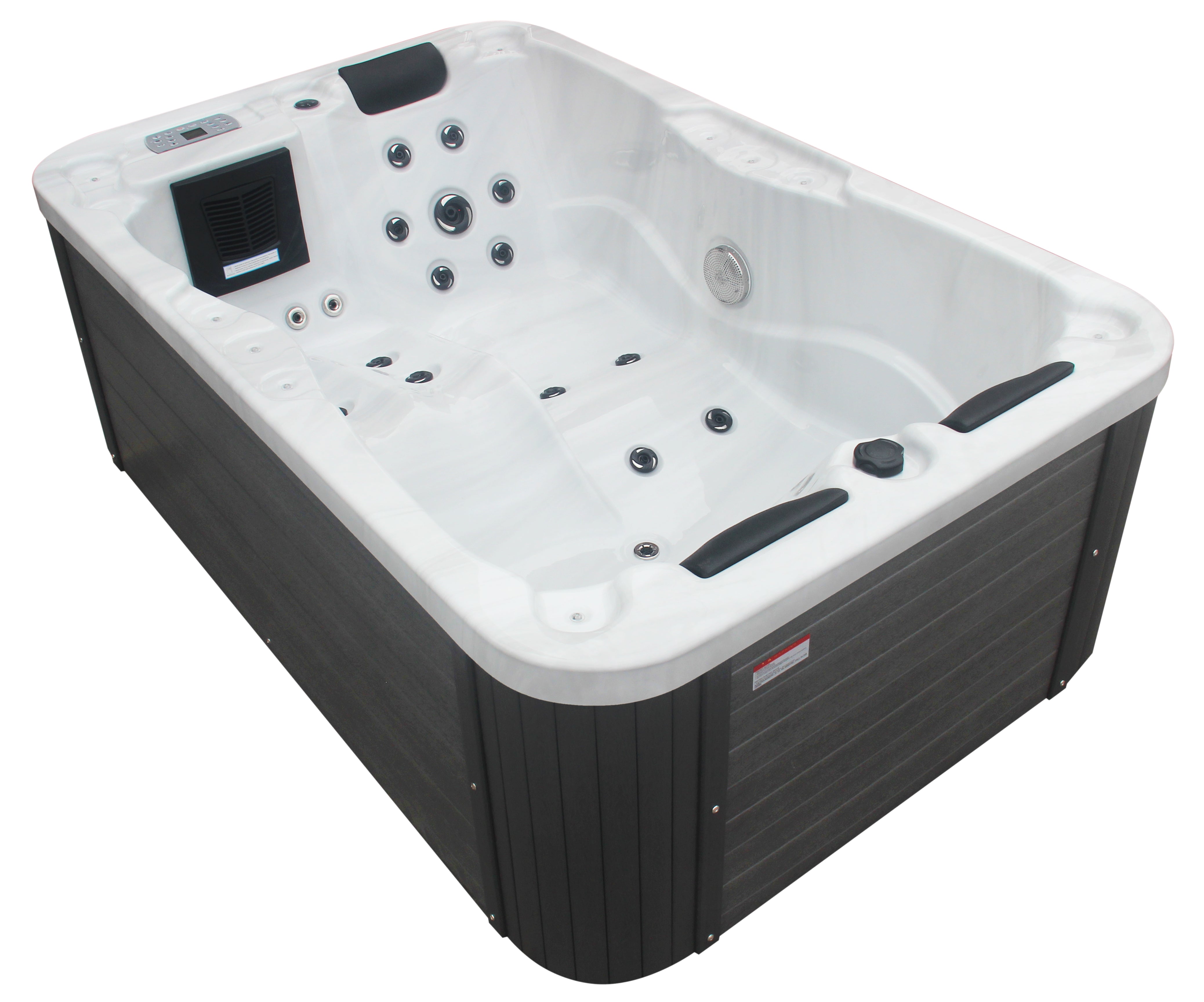 Sanotechnik Whirlpool MODENA - Weiß - 35 Massagedüsen für 3 Personen mit Radio, Lautsprecher, Bluetooth und LED Beleuchtung